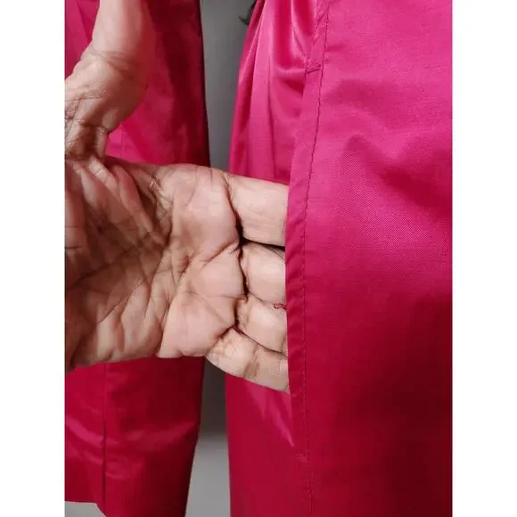 Mossimo Womens Pink Polyester Notch Collar Long Sleeve Belted Coat Jacket Small - Picture 5 of 13